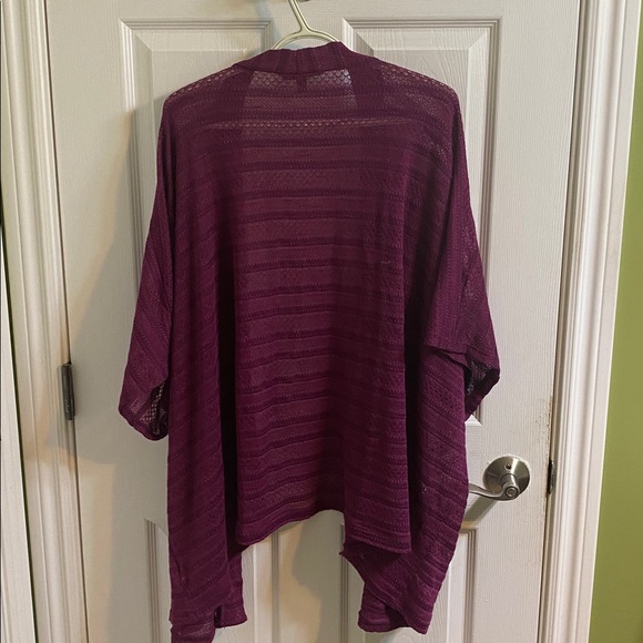 Lane Bryant Macy’s Deep Purple Open Front Sheer Knit Cardigan Women’s Size 26 28 - Picture 5 of 6